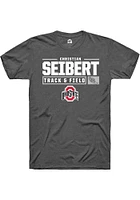 Christian Seibert  Ohio State Buckeyes Dark Grey Rally NIL Stacked Box Short Sleeve T Shirt