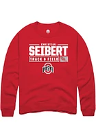 Christian Seibert  Rally Ohio State Buckeyes Mens Red NIL Stacked Box Long Sleeve Crew Sweatshir..