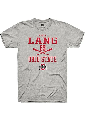 Hailey Lang  Ohio State Buckeyes Ash Rally NIL Sport Icon Short Sleeve T Shirt