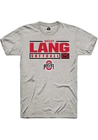 Hailey Lang  Ohio State Buckeyes Ash Rally NIL Stacked Box Short Sleeve T Shirt