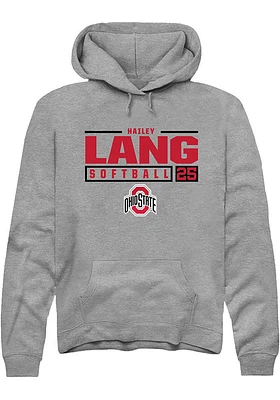 Hailey Lang  Rally Ohio State Buckeyes Mens Graphite NIL Stacked Box Long Sleeve Hoodie