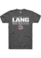 Hailey Lang  Ohio State Buckeyes Dark Grey Rally NIL Stacked Box Short Sleeve T Shirt