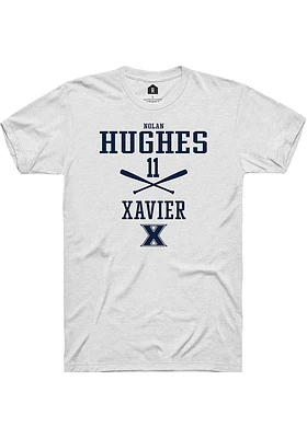 Nolan Hughes  Xavier Musketeers White Rally NIL Sport Icon Short Sleeve T Shirt