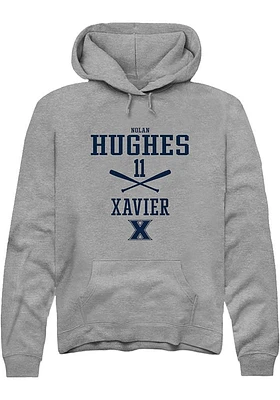 Nolan Hughes  Rally Xavier Musketeers Mens Graphite NIL Sport Icon Long Sleeve Hoodie