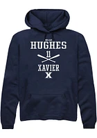 Nolan Hughes  Rally Xavier Musketeers Mens Navy Blue NIL Sport Icon Long Sleeve Hoodie