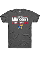 Wyvette Mayberry  Kansas Jayhawks Dark Grey Rally NIL Stacked Box Short Sleeve T Shirt