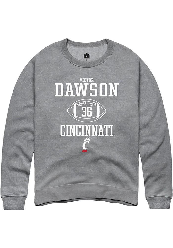 Victor Dawson  Rally Cincinnati Bearcats Mens Graphite NIL Sport Icon Long Sleeve Crew Sweatshir..