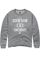 Victor Dawson  Rally Cincinnati Bearcats Mens Graphite NIL Sport Icon Long Sleeve Crew Sweatshir..