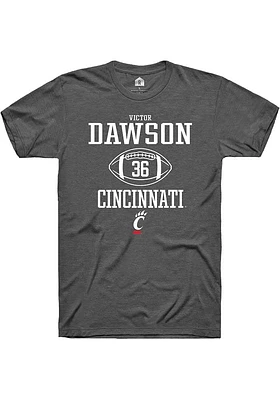 Victor Dawson  Cincinnati Bearcats Dark Grey Rally NIL Sport Icon Short Sleeve T Shirt