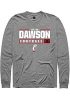 Victor Dawson  Cincinnati Bearcats Graphite Rally NIL Stacked Box Long Sleeve T Shirt