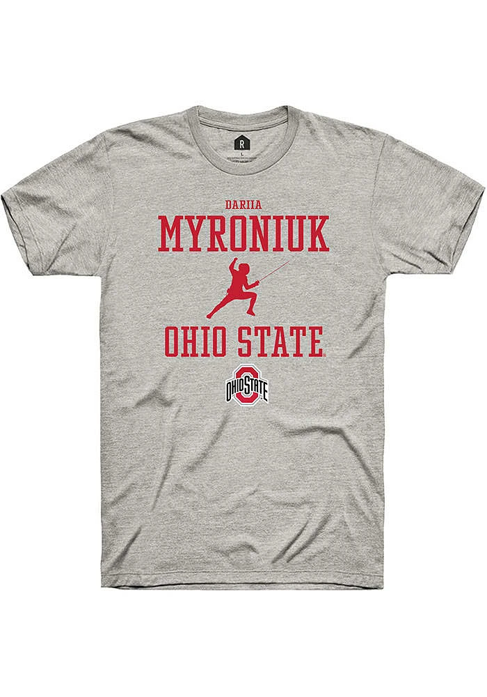 Dariia Myroniuk  Ohio State Buckeyes Ash Rally NIL Sport Icon Short Sleeve T Shirt