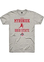 Dariia Myroniuk  Ohio State Buckeyes Ash Rally NIL Sport Icon Short Sleeve T Shirt