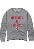 Dariia Myroniuk  Rally Ohio State Buckeyes Mens Graphite NIL Sport Icon Long Sleeve Crew Sweatsh..