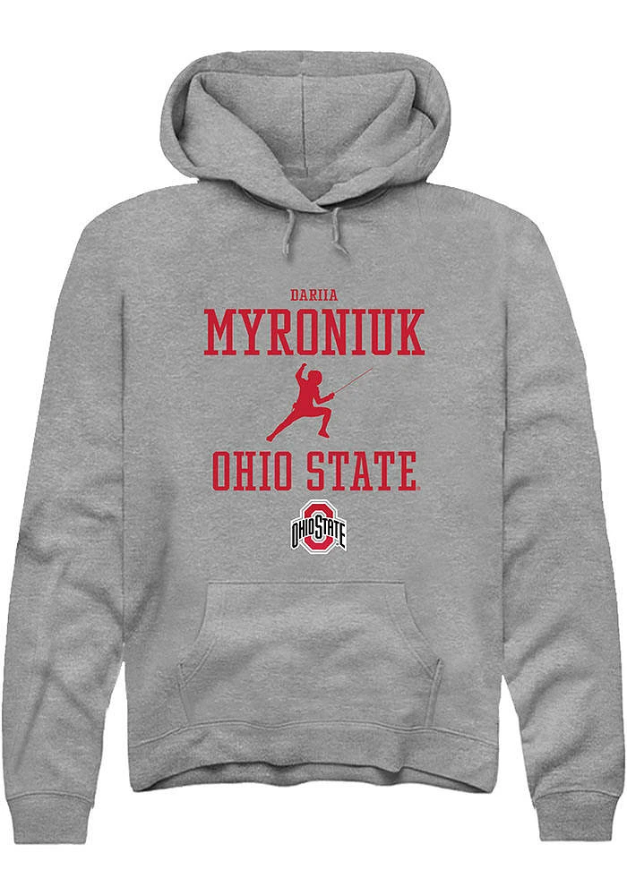 Dariia Myroniuk  Rally Ohio State Buckeyes Mens Graphite NIL Sport Icon Long Sleeve Hoodie