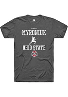 Dariia Myroniuk  Ohio State Buckeyes Dark Grey Rally NIL Sport Icon Short Sleeve T Shirt