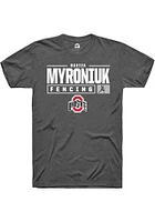 Dariia Myroniuk  Ohio State Buckeyes Dark Grey Rally NIL Stacked Box Short Sleeve T Shirt