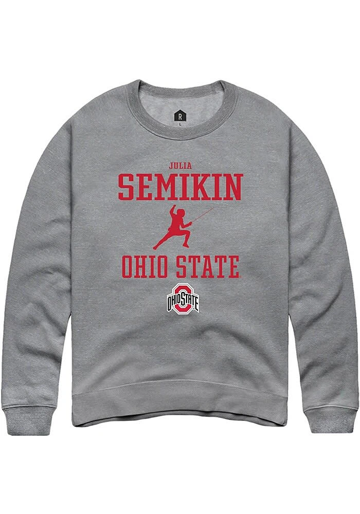 Julia Semikin  Rally Ohio State Buckeyes Mens Graphite NIL Sport Icon Long Sleeve Crew Sweatshir..