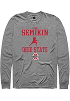 Julia Semikin  Ohio State Buckeyes Graphite Rally NIL Sport Icon Long Sleeve T Shirt