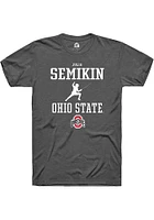 Julia Semikin  Ohio State Buckeyes Dark Grey Rally NIL Sport Icon Short Sleeve T Shirt