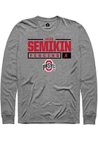 Julia Semikin  Ohio State Buckeyes Graphite Rally NIL Stacked Box Long Sleeve T Shirt