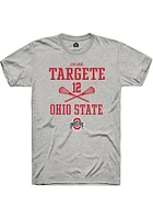 Julian Targete  Ohio State Buckeyes Ash Rally NIL Sport Icon Short Sleeve T Shirt