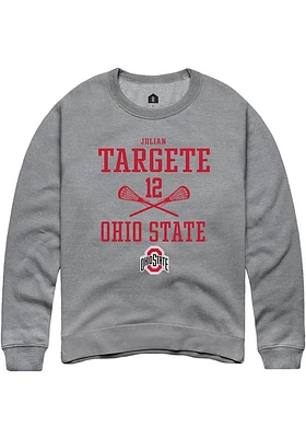 Julian Targete  Rally Ohio State Buckeyes Mens Graphite NIL Sport Icon Long Sleeve Crew Sweatshi..