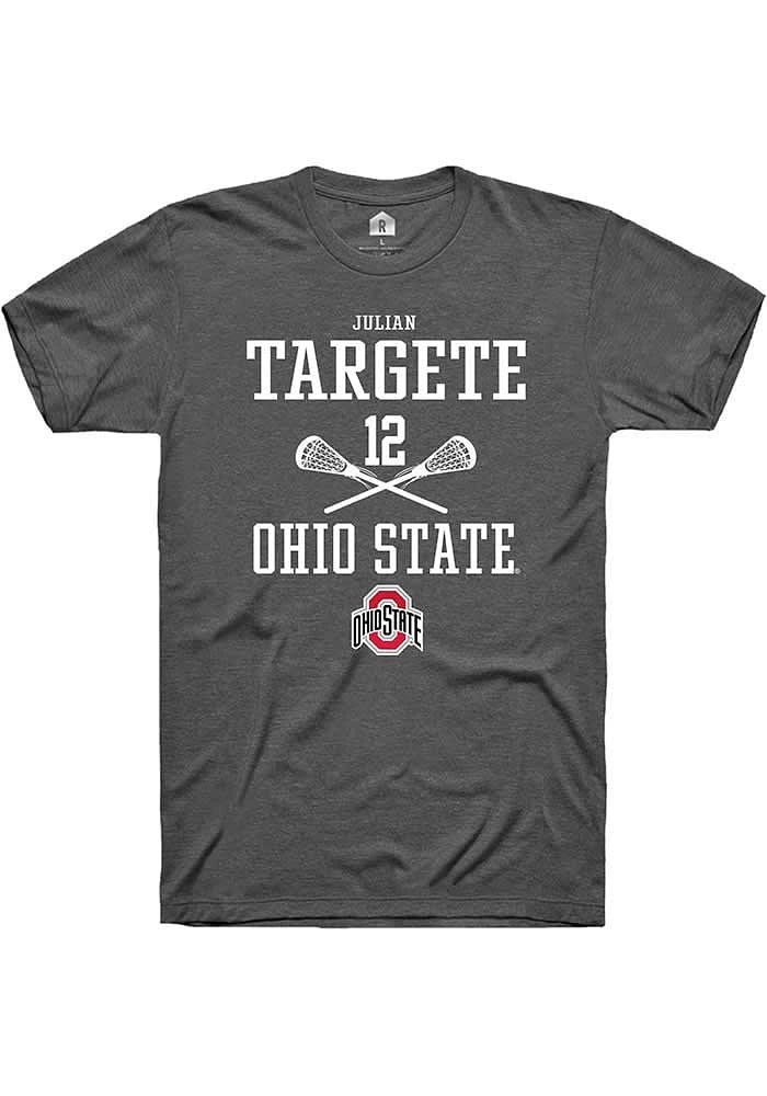 Julian Targete  Ohio State Buckeyes Dark Grey Rally NIL Sport Icon Short Sleeve T Shirt