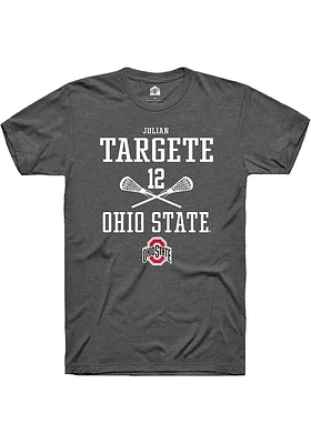 Julian Targete  Ohio State Buckeyes Dark Grey Rally NIL Sport Icon Short Sleeve T Shirt