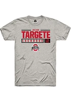 Julian Targete  Ohio State Buckeyes Ash Rally NIL Stacked Box Short Sleeve T Shirt