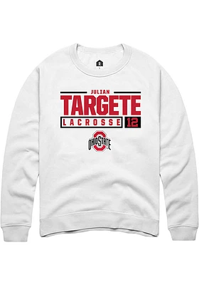 Julian Targete Rally Ohio State Buckeyes Mens NIL Stacked Box Long Sleeve Crew Sweatshirt