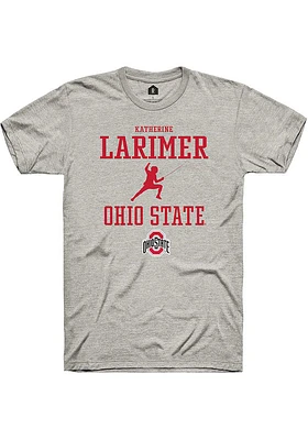 Katherine Larimer  Ohio State Buckeyes Ash Rally NIL Sport Icon Short Sleeve T Shirt