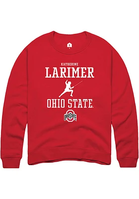 Katherine Larimer  Rally Ohio State Buckeyes Mens Red NIL Sport Icon Long Sleeve Crew Sweatshirt