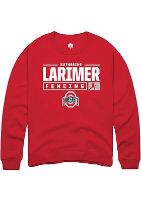 Katherine Larimer  Rally Ohio State Buckeyes Mens Red NIL Stacked Box Long Sleeve Crew Sweatshir..