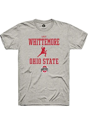 Lucy Whittemore  Ohio State Buckeyes Ash Rally NIL Sport Icon Short Sleeve T Shirt