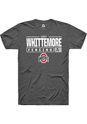 Lucy Whittemore  Ohio State Buckeyes Dark Grey Rally NIL Stacked Box Short Sleeve T Shirt