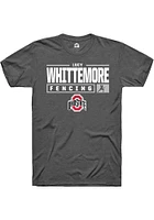 Lucy Whittemore  Ohio State Buckeyes Dark Grey Rally NIL Stacked Box Short Sleeve T Shirt