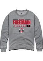 Miranda Freedman  Rally Ohio State Buckeyes Mens Grey NIL Stacked Box Long Sleeve Crew Sweatshir..