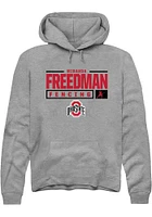 Miranda Freedman  Rally Ohio State Buckeyes Mens Graphite NIL Stacked Box Long Sleeve Hoodie