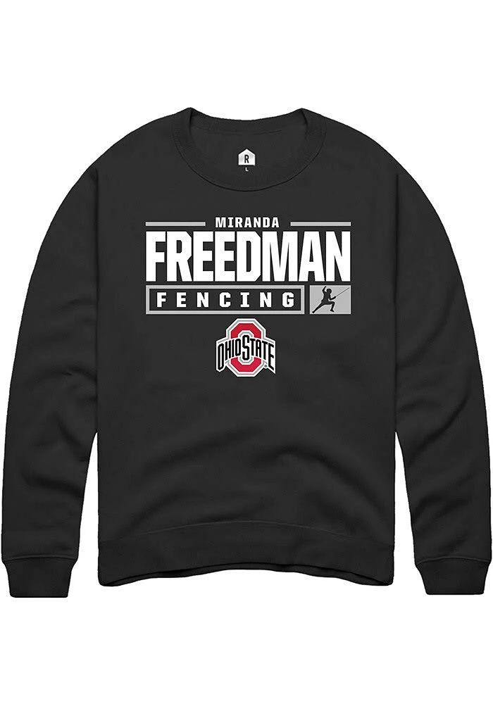 Miranda Freedman Rally Ohio State Buckeyes Mens NIL Stacked Box Long Sleeve Crew Sweatshi