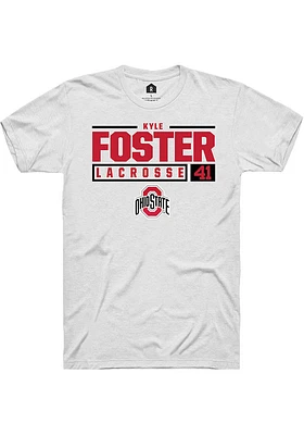 Kyle Foster Ohio State Buckeyes Rally NIL Stacked Box Short Sleeve T Shirt