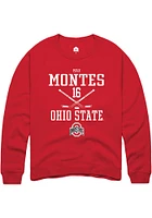 Max Montes  Rally Ohio State Buckeyes Mens Red NIL Sport Icon Long Sleeve Crew Sweatshirt