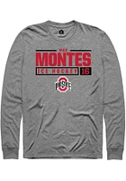 Max Montes  Ohio State Buckeyes Graphite Rally NIL Stacked Box Long Sleeve T Shirt