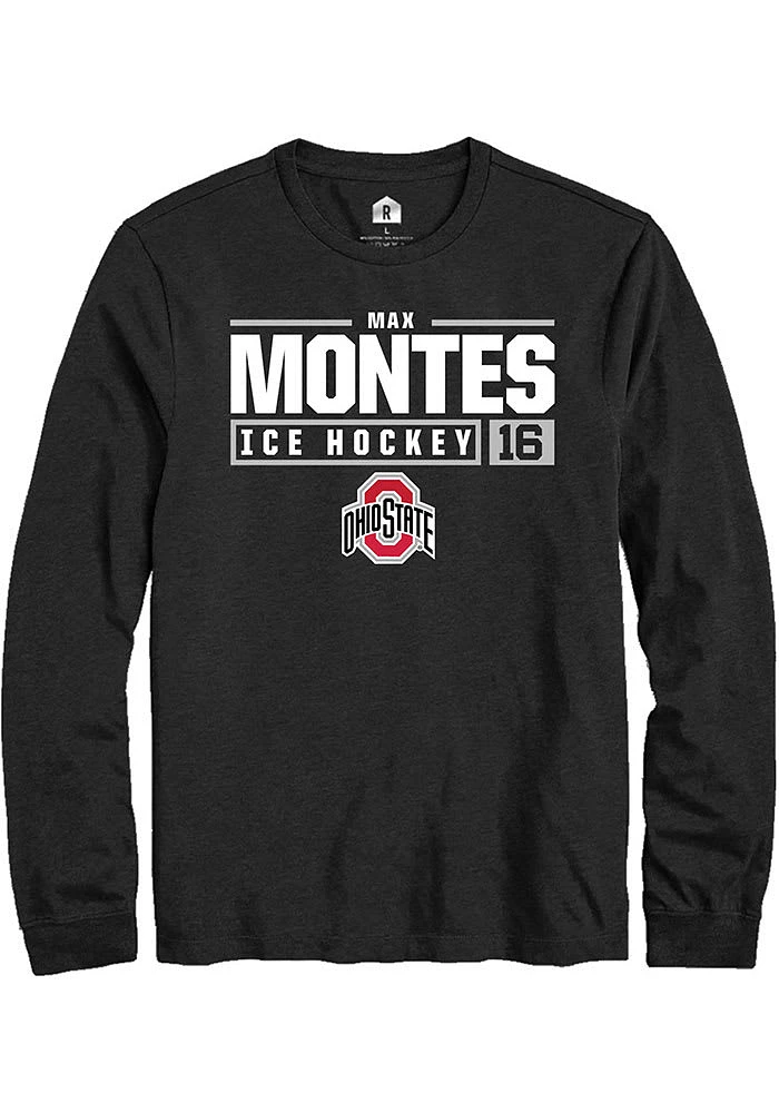 Max Montes Ohio State Buckeyes Rally NIL Stacked Box Long Sleeve T Shirt