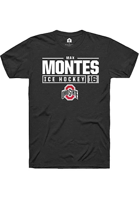 Max Montes Ohio State Buckeyes Rally NIL Stacked Box Short Sleeve T Shirt