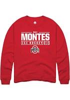 Max Montes Rally Ohio State Buckeyes Mens NIL Stacked Box Long Sleeve Crew Sweatshirt