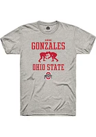 Andre Gonzales  Ohio State Buckeyes Ash Rally NIL Sport Icon Short Sleeve T Shirt