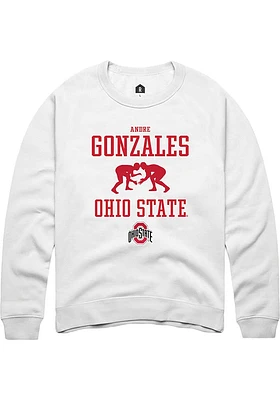 Andre Gonzales Rally Ohio State Buckeyes Mens NIL Sport Icon Long Sleeve Crew Sweatshirt