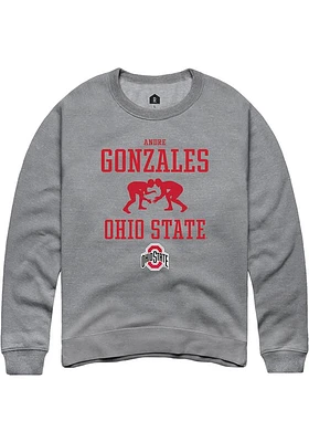 Andre Gonzales  Rally Ohio State Buckeyes Mens Graphite NIL Sport Icon Long Sleeve Crew Sweatshi..