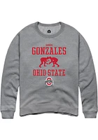 Andre Gonzales  Rally Ohio State Buckeyes Mens Graphite NIL Sport Icon Long Sleeve Crew Sweatshi..