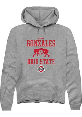 Andre Gonzales  Rally Ohio State Buckeyes Mens Graphite NIL Sport Icon Long Sleeve Hoodie